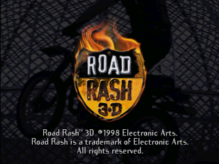 Road Rash 3D title screen for Playstation